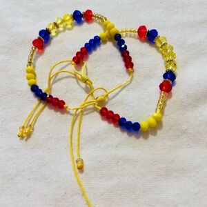 Colorful Colombian Flag color Beaded Bracelets